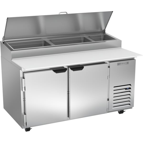 Pizza Prep, Refrigerated, 60"W, 17.8 cu. Ft.